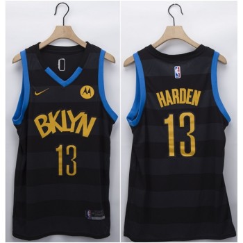 Men's Brooklyn Nets #13 James Harden Black Fashion Edition Stitched NBA Jersey Men's Brooklyn Nets #13 James Harden Black Fashion Edition Stitched NBA Jersey