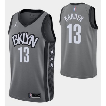 Men's Brooklyn Nets #13 James Harden Grey Stitched NBA Jersey Men's Brooklyn Nets #13 James Harden Grey Stitched NBA Jersey