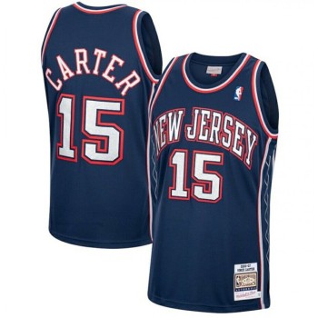 Men's Brooklyn Nets #15 Vince Carter Navy Throwback Hardwood Classics Stitched Jersey Men's Brooklyn Nets #15 Vince Carter Navy Throwback Hardwood Classics Stitched Jersey