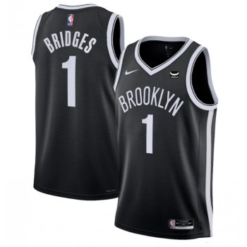 Men's Brooklyn Nets #1 Mikal Bridges Black Stitched Basketball Jersey Men's Brooklyn Nets #1 Mikal Bridges Black Stitched Basketball Jersey