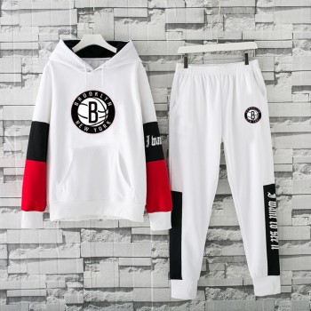 Men's Brooklyn Nets 2019 White Tracksuits Hoodie Suit Men's Brooklyn Nets 2019 White Tracksuits Hoodie Suit