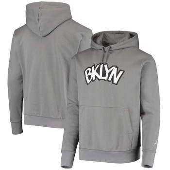 Men's Brooklyn Nets 2021 Grey City Edition Story Club Pullover Hoodie Men's Brooklyn Nets 2021 Grey City Edition Story Club Pullover Hoodie