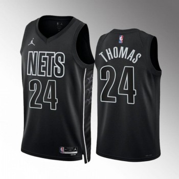 Men's Brooklyn Nets #24 Cam Thomas 2022/23 Black Statement Edition Stitched Basketball Jersey Men's Brooklyn Nets #24 Cam Thomas 2022/23 Black Statement Edition Stitched Basketball Jersey