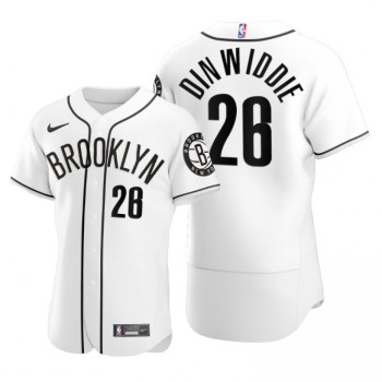 Men's Brooklyn Nets #26 Spencer Dinwiddie 2020 White NBA X MLB Crossover Edition Stitched Jersey Men's Brooklyn Nets #26 Spencer Dinwiddie 2020 White NBA X MLB Crossover Edition Stitched Jersey