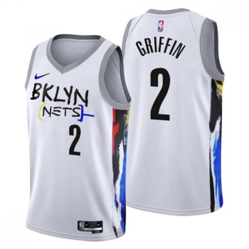 Men's Brooklyn Nets #2 Blake Griffin 2022/23 White City Edition Stitched Basketball Jersey Men's Brooklyn Nets #2 Blake Griffin 2022/23 White City Edition Stitched Basketball Jersey