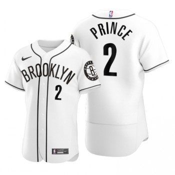 Men's Brooklyn Nets #2 Taurean Prince 2020 White NBA X MLB Crossover Edition Stitched Jersey Men's Brooklyn Nets #2 Taurean Prince 2020 White NBA X MLB Crossover Edition Stitched Jersey