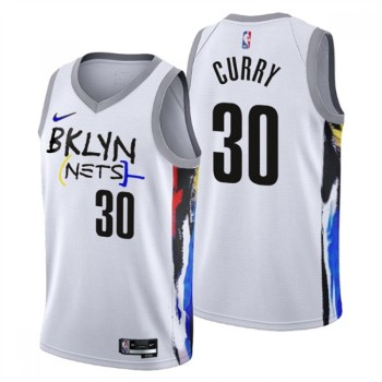 Men's Brooklyn Nets #30 Seth Curry 2022/23 White City Edition Stitched Basketball Jersey Men's Brooklyn Nets #30 Seth Curry 2022/23 White City Edition Stitched Basketball Jersey