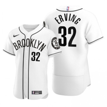 Men's Brooklyn Nets #32 Julius Erving 2020 White NBA X MLB Crossover Edition Stitched Jersey Men's Brooklyn Nets #32 Julius Erving 2020 White NBA X MLB Crossover Edition Stitched Jersey