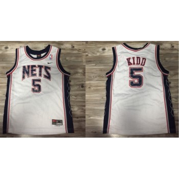 Men's Brooklyn Nets #5 Jason Kidd White Stitched Jersey Men's Brooklyn Nets #5 Jason Kidd White Stitched Jersey