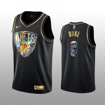 Men's Brooklyn Nets #6 David Duke 2021/22 Black Golden Edition 75th Anniversary Diamond Logo Stitched Basketball Jersey Men's Brooklyn Nets #6 David Duke 2021/22 Black Golden Edition 75th Anniversary Diamond Logo Stitched Basketball Jersey