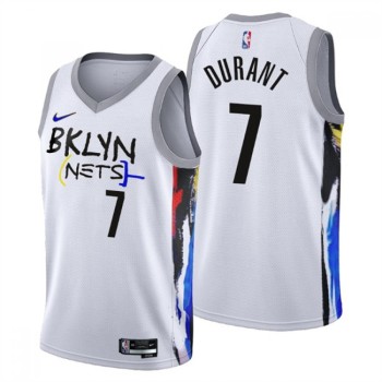 Men's Brooklyn Nets #7 Kevin Durant 2022/23 White City Edition Stitched Basketball Jersey Men's Brooklyn Nets #7 Kevin Durant 2022/23 White City Edition Stitched Basketball Jersey