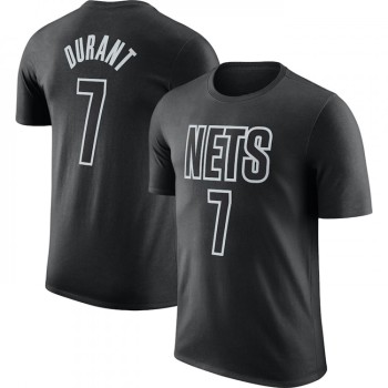 Men's Brooklyn Nets #7 Kevin Durant Black 2022/23 Statement Edition Name & Number T-Shirt Men's Brooklyn Nets #7 Kevin Durant Black 2022/23 Statement Edition Name & Number T-Shirt