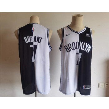 Men's Brooklyn Nets #7 Kevin Durant Black/White Split Stitched Basketball Jersey Men's Brooklyn Nets #7 Kevin Durant Black/White Split Stitched Basketball Jersey