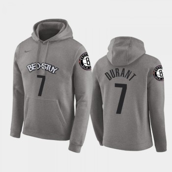 Men's Brooklyn Nets #7 Kevin Durant Grey City Pullover Hoodie Men's Brooklyn Nets #7 Kevin Durant Grey City Pullover Hoodie