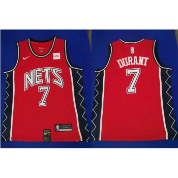 Men's Brooklyn Nets #7 Kevin Durant Red Throwback Stitched NBA Jersey Men's Brooklyn Nets #7 Kevin Durant Red Throwback Stitched NBA Jersey