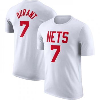 Men's Brooklyn Nets #7 Kevin Durant White 2022/23 Classic Edition Name & Number T-Shirt Men's Brooklyn Nets #7 Kevin Durant White 2022/23 Classic Edition Name & Number T-Shirt
