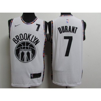 Men's Brooklyn Nets #7 Kevin Durant White New City Edition Stitched Jersey Men's Brooklyn Nets #7 Kevin Durant White New City Edition Stitched Jersey