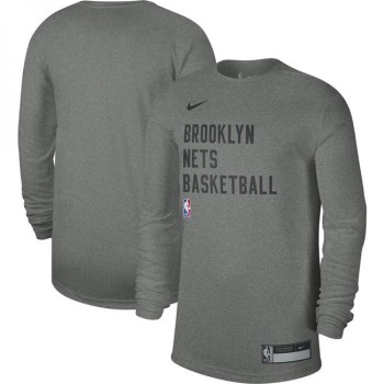 Men's Brooklyn Nets Heather Gray 2023/24 Legend On-Court Practice Long Sleeve T-Shirt Men's Brooklyn Nets Heather Gray 2023/24 Legend On-Court Practice Long Sleeve T-Shirt