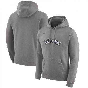 Men's Brooklyn Nets Heather Gray City Edition Club Pullover Hoodie Men's Brooklyn Nets Heather Gray City Edition Club Pullover Hoodie