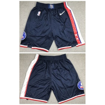 Men's Brooklyn Nets Navy 75th Anniversary City Edition Shorts (Run Small) Men's Brooklyn Nets Navy 75th Anniversary City Edition Shorts (Run Small)