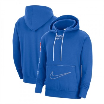 Men's Brooklyn Nets Royal 2022/23 City Edition Courtside Heavyweight Fleece Pullover Hoodie Men's Brooklyn Nets Royal 2022/23 City Edition Courtside Heavyweight Fleece Pullover Hoodie