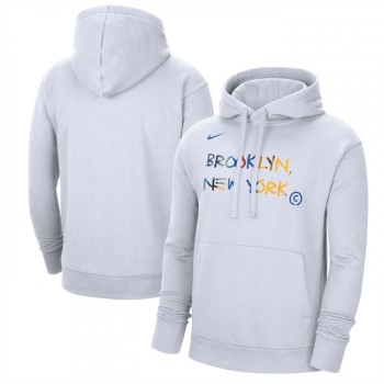 Men's Brooklyn Nets White 2022/23 City Edition Essential Pullover Hoodie Men's Brooklyn Nets White 2022/23 City Edition Essential Pullover Hoodie