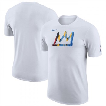 Men's Brooklyn Nets White 2022/23 City Edition Essential Warmup T-Shirt Men's Brooklyn Nets White 2022/23 City Edition Essential Warmup T-Shirt