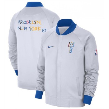 Men's Brooklyn Nets White 2022/23 City Edition Full-Zip Jacket Men's Brooklyn Nets White 2022/23 City Edition Full-Zip Jacket