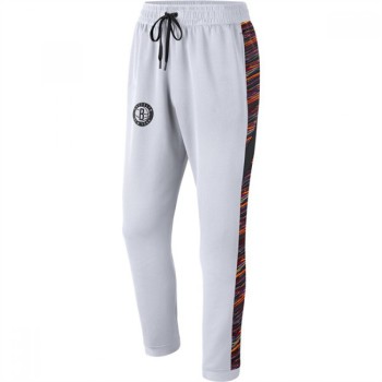 Men's Brooklyn Nets White Performance Showtime Basketball Pants Men's Brooklyn Nets White Performance Showtime Basketball Pants