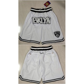 Men's Brooklyn Nets White Shorts (Run Small) Men's Brooklyn Nets White Shorts (Run Small)