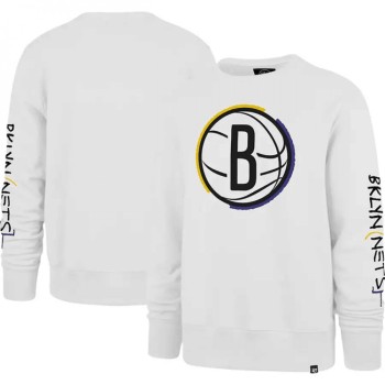 Men's Brooklyn Nets '47 White 2022/23 City Edition Two-Peat Headline Pullover Sweatshirt Men's Brooklyn Nets '47 White 2022/23 City Edition Two-Peat Headline Pullover Sweatshirt