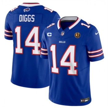 Men's Buffalo Bills #14 Stefon Diggs Blue 2023 F.U.S.E. With 3-star C Ptach And John Madden Patch Vapor Limited Stitched Football Jersey Men's Buffalo Bills #14 Stefon Diggs Blue 2023 F.U.S.E. With 3-star C Ptach And John Madden Patch Vapor Limited Stitched Football Jersey