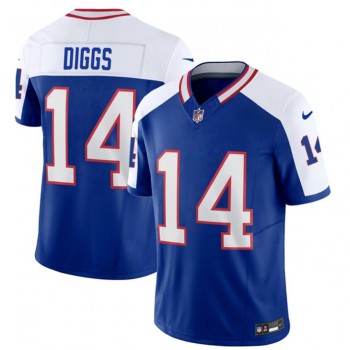 Men's Buffalo Bills #14 Stefon Diggs Blue/White 2023 F.U.S.E. Throwback Vapor Untouchable Limited Stitched Jersey Men's Buffalo Bills #14 Stefon Diggs Blue/White 2023 F.U.S.E. Throwback Vapor Untouchable Limited Stitched Jersey