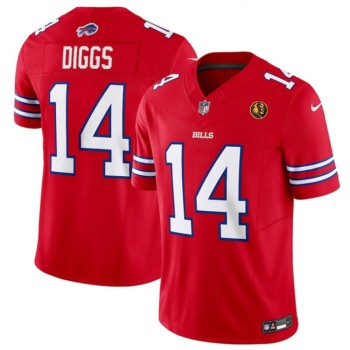Men's Buffalo Bills #14 Stefon Diggs Red 2023 F.U.S.E. With John Madden Patch Vapor Limited Stitched Football Jersey Men's Buffalo Bills #14 Stefon Diggs Red 2023 F.U.S.E. With John Madden Patch Vapor Limited Stitched Football Jersey
