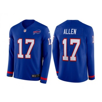 Men's Buffalo Bills #17 Josh Allen Blue Long Sleeve Stitched Jersey Men's Buffalo Bills #17 Josh Allen Blue Long Sleeve Stitched Jersey