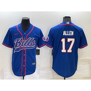 Men's Buffalo Bills #17 Josh Allen Royal Cool Base Stitched Baseball Jersey Men's Buffalo Bills #17 Josh Allen Royal Cool Base Stitched Baseball Jersey