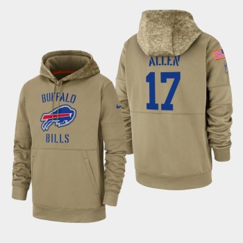 Men's Buffalo Bills #17 Josh Allen Tan 2019 Salute to Service Sideline Therma Pullover Hoodie Men's Buffalo Bills #17 Josh Allen Tan 2019 Salute to Service Sideline Therma Pullover Hoodie