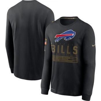 Men's Buffalo Bills 2020 Black Salute to Service Sideline Performance Long Sleeve T-Shirt Men's Buffalo Bills 2020 Black Salute to Service Sideline Performance Long Sleeve T-Shirt