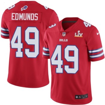 Men's Buffalo Bills #49 Tremaine Edmunds Red 2021 Super Bowl LV Stitched NFL Jersey Men's Buffalo Bills #49 Tremaine Edmunds Red 2021 Super Bowl LV Stitched NFL Jersey