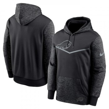 Men's Buffalo Bills Black Reflective Therma Hoodie Men's Buffalo Bills Black Reflective Therma Hoodie