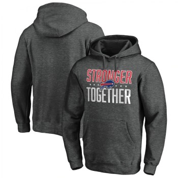 Men's Buffalo Bills Heather Charcoal Stronger Together Pullover Hoodie Men's Buffalo Bills Heather Charcoal Stronger Together Pullover Hoodie