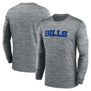 Men's Buffalo Bills Heather Gray Sideline Team Velocity Performance Long Sleeve T-Shirt Men's Buffalo Bills Heather Gray Sideline Team Velocity Performance Long Sleeve T-Shirt