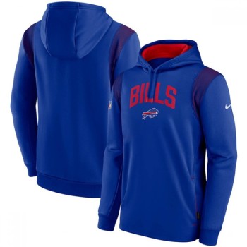 Men's Buffalo Bills Royal Sideline Stack Performance Pullover Hoodie 001 Men's Buffalo Bills Royal Sideline Stack Performance Pullover Hoodie 001