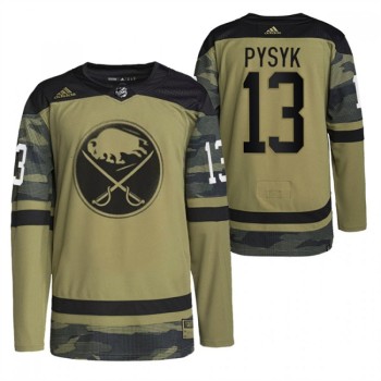 Men's Buffalo Sabres #13 Mark Pysyk 2022 Camo Military Appreciation Night Stitched Jersey Men's Buffalo Sabres #13 Mark Pysyk 2022 Camo Military Appreciation Night Stitched Jersey
