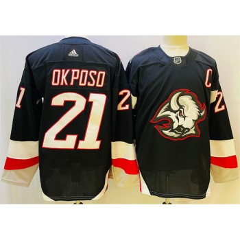 Men's Buffalo Sabres #21 Kyle Okposo 2022-23 Black Stitched Jersey Men's Buffalo Sabres #21 Kyle Okposo 2022-23 Black Stitched Jersey