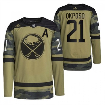 Men's Buffalo Sabres #21 Kyle Okposo 2022 Camo Military Appreciation Night Stitched Jersey Men's Buffalo Sabres #21 Kyle Okposo 2022 Camo Military Appreciation Night Stitched Jersey