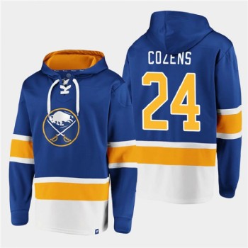 Men's Buffalo Sabres #24 Dylan Cozens Royal Ageless Must-Have Lace-Up Pullover Hoodie Men's Buffalo Sabres #24 Dylan Cozens Royal Ageless Must-Have Lace-Up Pullover Hoodie