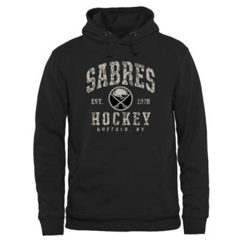 Men's Buffalo Sabres Black Camo Stack Pullover Hoodie Men's Buffalo Sabres Black Camo Stack Pullover Hoodie