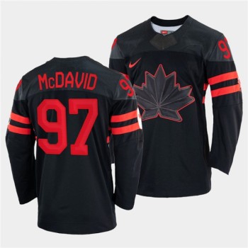 Men's Canada Hockey #97 Connor McDavid 2022 Beijing Winter Olympic Black Stitched Jersey Men's Canada Hockey #97 Connor McDavid 2022 Beijing Winter Olympic Black Stitched Jersey