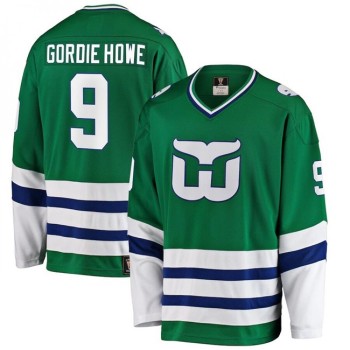 Men's Carolina Hurricanes Hartford Whalers #9 Gordie Howe Green Stitched Jersey Men's Carolina Hurricanes Hartford Whalers #9 Gordie Howe Green Stitched Jersey